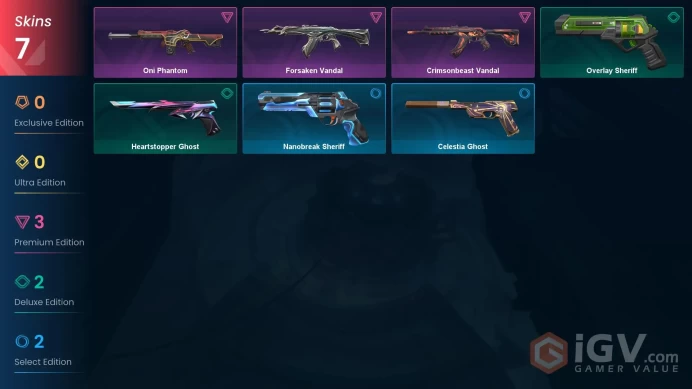 7 Skin // EU-TR // Forsaken Vandal + Crimsonbeast Vandal + Oni Phantom // FULL Access // Valorant Best Skins // Silver 1