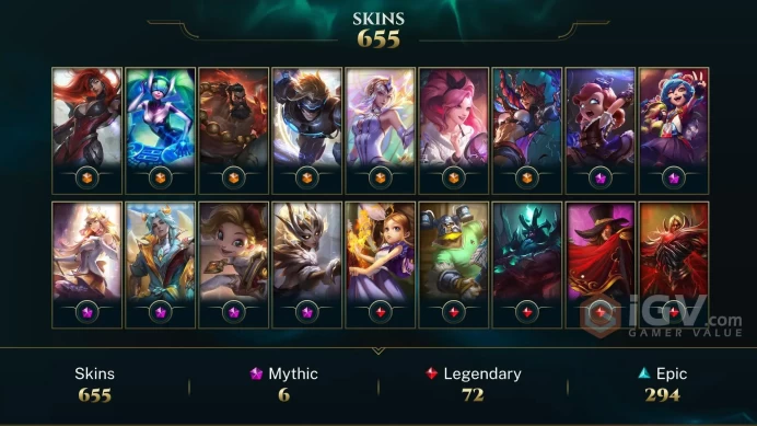 EUW -(S16) GOLD 4 %70WR - 172 Champ - 655 Good Skins(7 Ultimate, 6 Mythic, 72 Legendary, 294 Epic) - 64.4K BE -S5 ACC- FULL ACCES-CHEAP