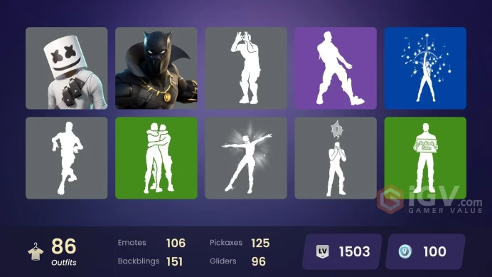 [PC/PSN/XBOX] 86 skins | Vivi Chroma | Zeus | Hades | Poseidon | Apprentice Evie | Emperor Palpatine | Marshmello| 100 VB