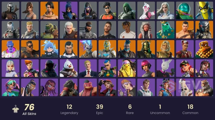 [PC/PSN/XBOX] 76 skins |Lara Croft | Hang Loose Celebration | Sing Along | I'm Diamond |It's Dynamite | Verve | Astroworld Cyclone | 100 VB