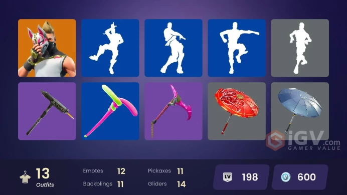 [PC/PSN/XBOX] 13 skins | Take The L | Orange Justice | Dark Voyager | Carbide | Calamity | Drift | Sun Strider | 600 VB
