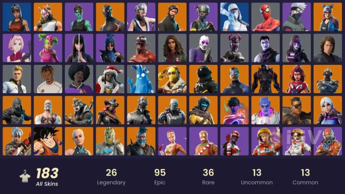 PC/PSN/Xbox/Nintendo 182 skins The Reaper | Elite Agent | Laught It Up | Renegade Raider | Dark Skully | Omega (stage 5) | Point Patroller | Tri