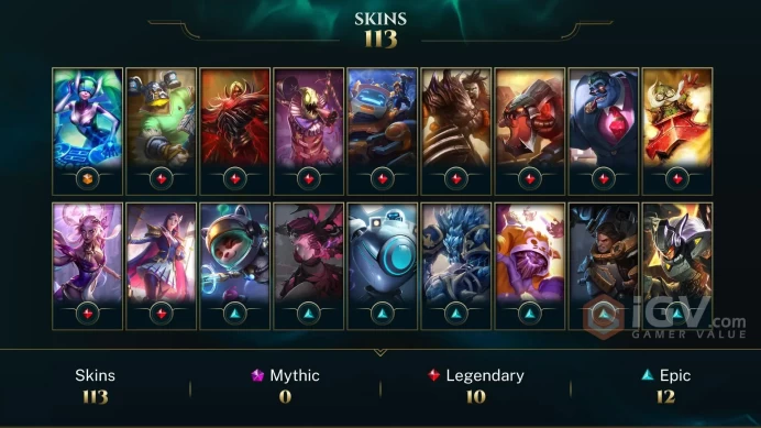EUNE EMAIL CHANGEABLE 114 CHAMPIONS 113 SKINS DJ Sona SEASON 2 SILVER ICON Holiday Nashor Icon Honor 4