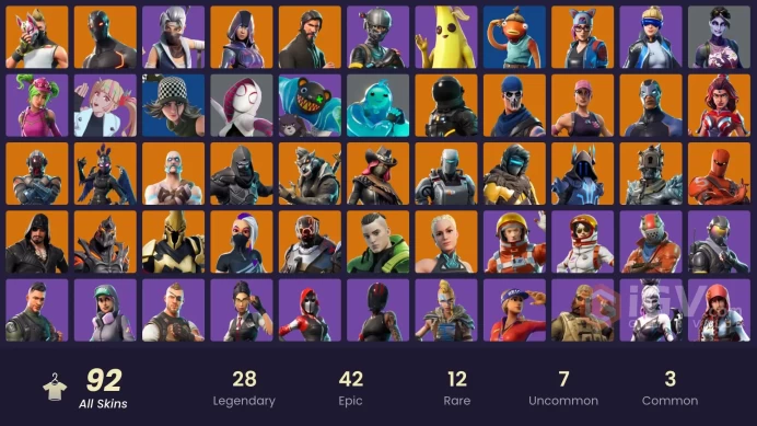 [PC/XBOX] 92 skins | IKONIK | Og STW | The Reaper | Glow | Neo Versa | Elite Agent | Blue Team Leader | WORLD CUP | Take The L |	y710