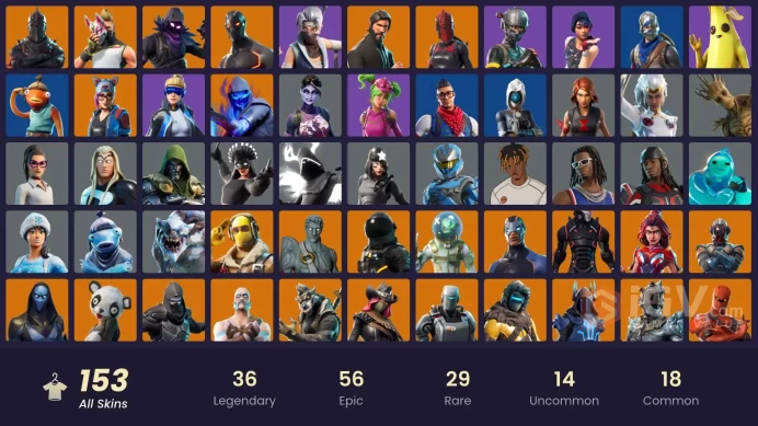 PC/PSN/Xbox/Nintendo 152 skins | Black Knight | Sparkle Specialist | The Reaper | Neo Versa | Blue Squire | Royale Knight | Elite Agent | Blue T
