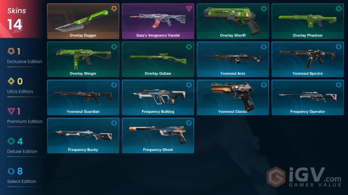 EU | Valorant Account | 14 Skins | Gaia's Vengeance Vandal | Overlay Dagger | Overlay Phantom | Yoonseul Guardian