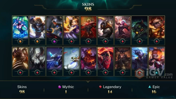 EUW EMAIL CHANGEABLE ALL CHAMPIONS 98 SKINS Black Alistar Victorious Jarvan IV Worlds 2012 Riven+Her icon Silver Kayle LAST PLAY 2023 Shopkeeper