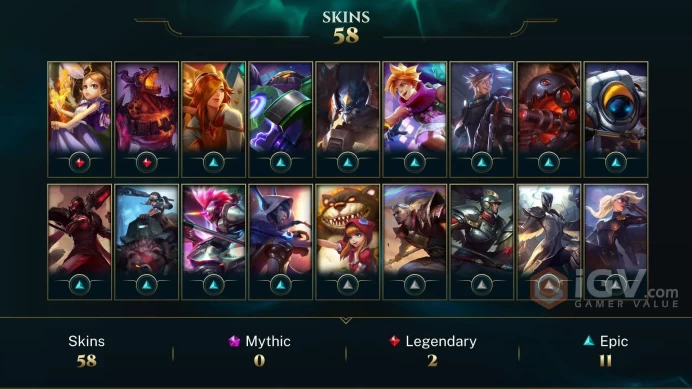 EUW EMAIL CHANGEABLE 157 CHAMPIONS 58 SKINS Black Alistar King Rammus Victorious Jarvan IV Worlds 2012 Riven Silver Kayle Urf the Manatee