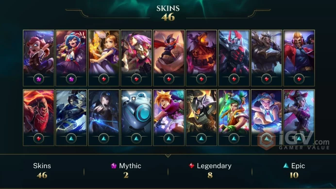 EUW EMAIL CHANGEABLE 115 CHAMPIONS 46 SKINS Black Alistar Silver Kayle Victorious Jarvan IV Worlds 2012 Riven+Her 2012 icon 2x URF icons
