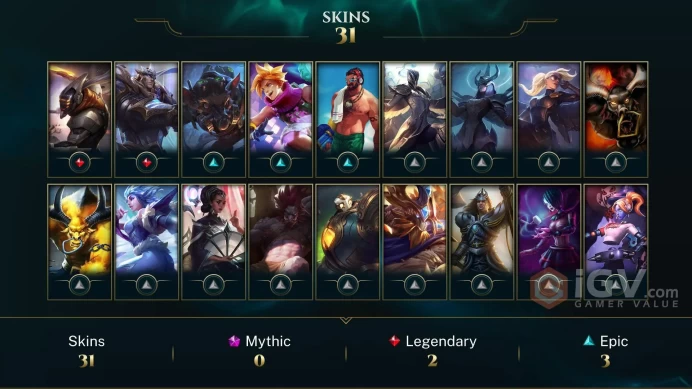 EUW MAIL CHANGEABLE Black Alistar Silver Kayle Judgment Kayle Worlds 2012 Riven Her icon Victorious Jarvan IV 76 champs 32 skins last play 2021
