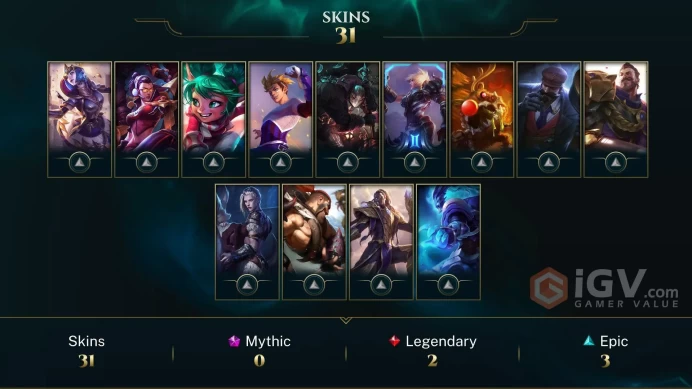 EUW MAIL CHANGEABLE Black Alistar Silver Kayle Judgment Kayle Worlds 2012 Riven Her icon Victorious Jarvan IV 76 champs 32 skins last play 2021