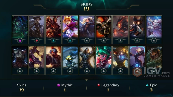 EUW EMAIL CHANGEABLE Black Alistar Victorious Jarvan IV Worlds 2012 Riven+Her 2012 icon 54 cHAMPIONS 19 SKINS LAST PLAY 2023 10kOE