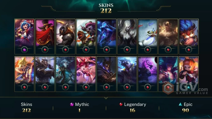 EUNE | 212 SKIN | DIAMOND IV | 493 LVL | 291K+ BE | MAIL CHANGEABLE LEAGUE OF LEGENDS ACCOUNT