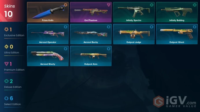 EUROPE / 10 SKINS / Prism Knife / Oni Phantom / 3 AGENTS / 7 LVL