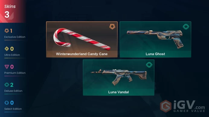 EUROPE / 3 SKINS / Winterwunderland Candy Cane / 2 AGENTS / 5 LVL