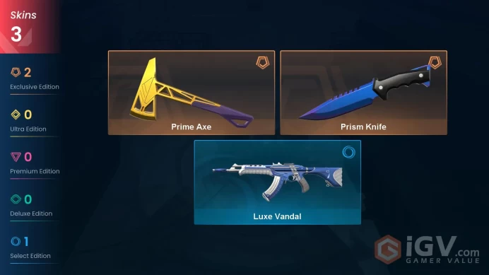 EUROPE / 3 SKINS / Prism Knife / Prime Axe / 14 AGENTS / 47 LVL