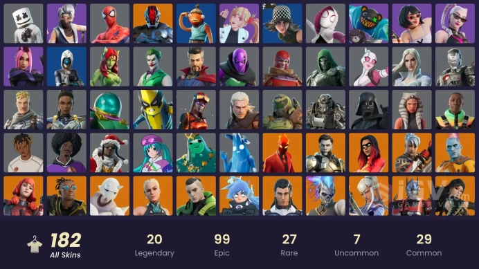FA - [XBOX/PC] 182 skins | Vivi Chroma | Snap | Optimus Prime | The Origin | The Imagined | Renzo the Destroyer | Zeus | Era |