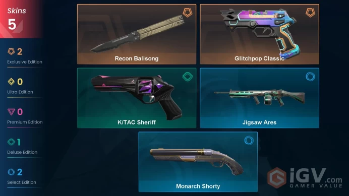 EUROPE / 5 SKINS / Recon Balisong / Glitchpop Classic / 21 LVL / 3 AGENTS