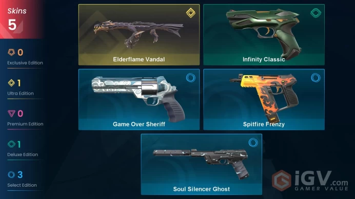 EU | 83 LVL | 14 Ag | 25 VP | skins 5 | Elderflame Vandal | V0023