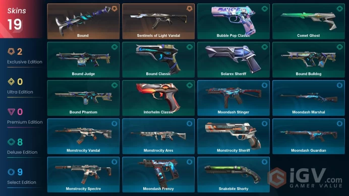 EU | Valorant Account | 19 Skins | Sentinels of Light Vandal | Bound | Bound Phantom | Solarex Sheriff