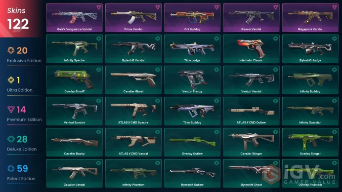 EU-Turkey 122 Skins  Prelude to Chaos Vandal Araxys Vandal XERØFANG Knife Arcane Vandal Kuronami Vandal Prelude to Chaos Phantom  1042791
