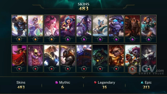 EUW -(S16) P2 START - S12/S13 MASTER - 172 Champ - 483 Good Skins(3 Ultimate, 6 Mythic, 35 Legendary, 213 Epic) -388 CHROMAS -S3 ACC- FULL ACCES