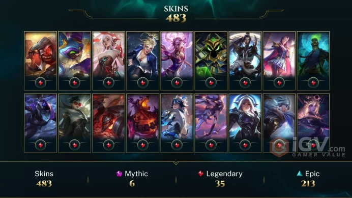 EUW -(S16) P2 START - S12/S13 MASTER - 172 Champ - 483 Good Skins(3 Ultimate, 6 Mythic, 35 Legendary, 213 Epic) -388 CHROMAS -S3 ACC- FULL ACCES