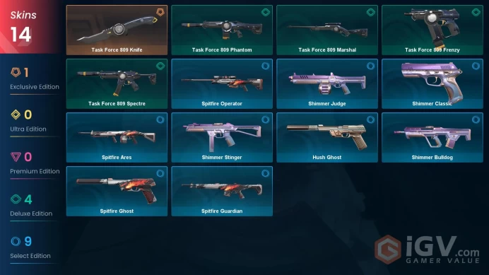 [ASIA] 14 Skins | 1 Knife | Full Acces | Task Force 809 Knife / Spitfire Operator / Task Force 809 Phantom / Spitfire Operator |