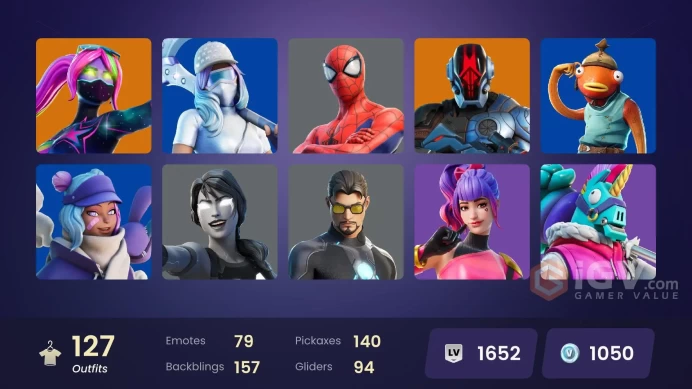 FA - [PSN/XBOX/PC] - 127 skins | Heron Stance Hero | Aura Analyzer | Joey | Joltara | Vi | Raz | Spire Assassin | The Cube Queen | Menace | 