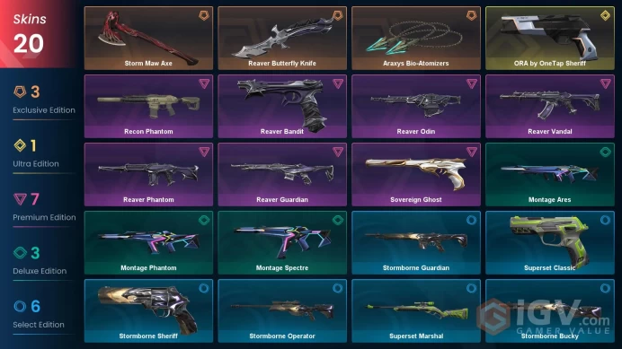 EU [ 20 TOP SKINS + 3 KNIFE ] Reaver Butterfly Knife + ORA by OneTap Sheriff + Reaver Phantom + Reaver Vandal / full acces
