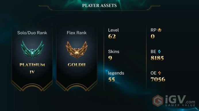 [EUW] S2026 - Platinum 4 -86LP- 17W-22L - 5540 Be - Honor 3 - Safe - Instant Delivery