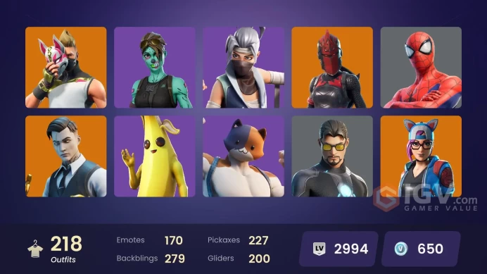 [PC/XBOX] 218 skins | Gold Midas | Royale Bomber | Mizuki | The Ice King | The Ageless | Nezumi | Kado Thorne | Candy Axe |	y720