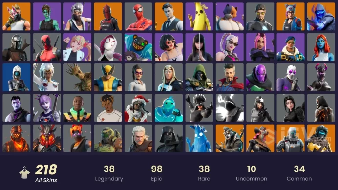 [PC/XBOX] 218 skins | Gold Midas | Royale Bomber | Mizuki | The Ice King | The Ageless | Nezumi | Kado Thorne | Candy Axe |	y720