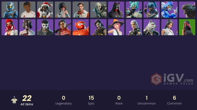 [ALL] 22 skins | General Grievous | Poe Dameron | Apprentice Evie | UNSC Spartan |Slayer Juice WRLD | Santa Dogg | Fletcher Kane | Joss | Kendo 