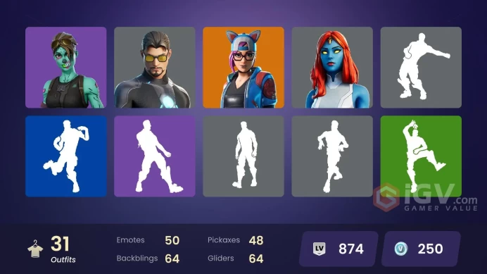 *[ALL LINKABLE] FA | 31 skins | Fade | Zenith | Lynx | Rox | Sentinel | Darkheart | Mystique | Doctor Doom | Groot | Tony Stark