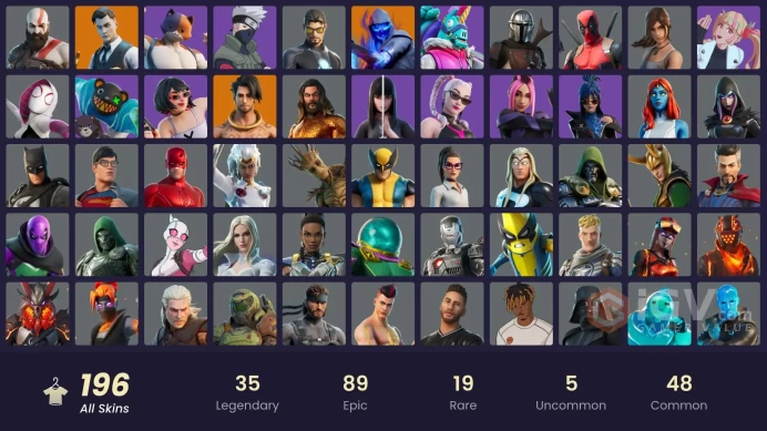 [PC/PSN/XBOX] 196 skins | Deluxe  STW |  Gold Kratos | Leviathan Axe |  Lara Croft | Verve | Naruto Uzukami | 900 VB