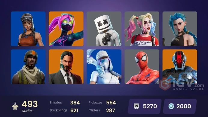 [ALL PLATFORMS]-500 Skin- 554 pickaxes-Championship Jonesy-FNCS Champion Seeker-FNCS Renegade-Championship Aura-Renegade Raider-Aerial Assault