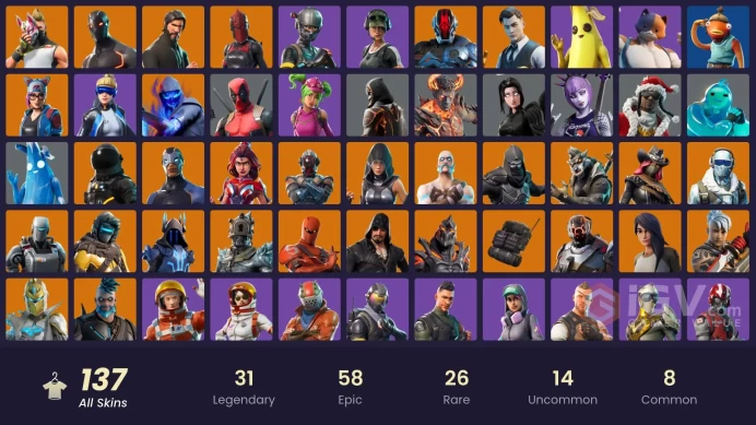 PC/PSN/Xbox/Nintendo 137 skins | The Reaper | Neo Versa | Elite Agent | Lina Scorch | Fixer | Trailblazer | Sultura | Point Patroller | Rogue Ag
