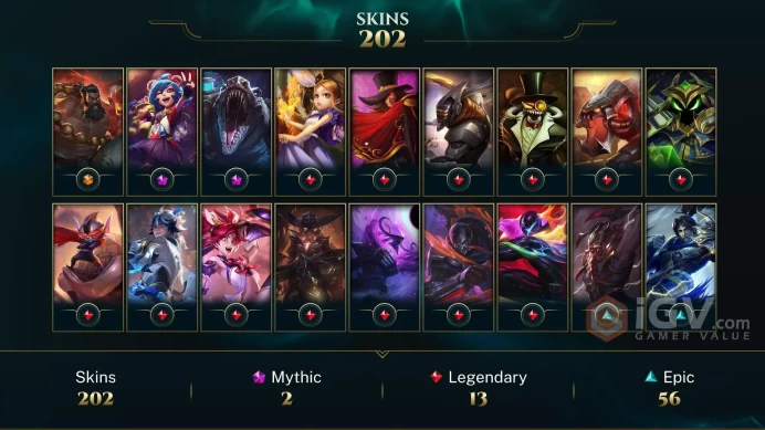 EUW -(S16) PLATIN 4 %65WR - 172 Champ - 202 Good Skins(1 Ultimate, 2 Mythic, 13 Legendary, 56 Epic) - 80K BE - S2 ACC - FULL ACCES - CHEAP