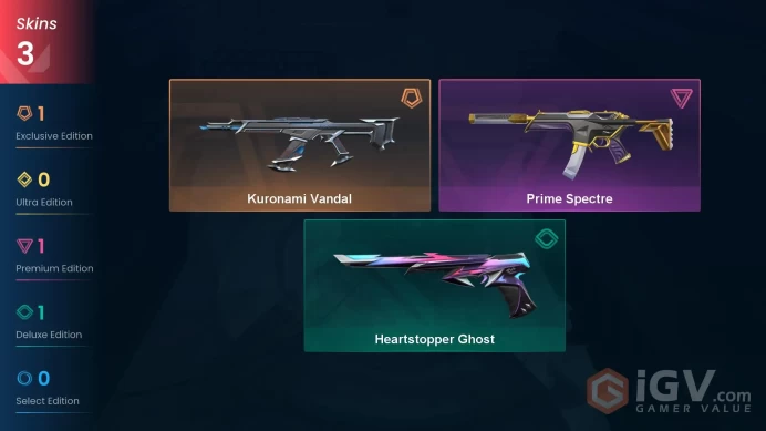 AP 3 skins | Kuronami Vandal | Prime Spectre | Heartstopper Ghost | V0239