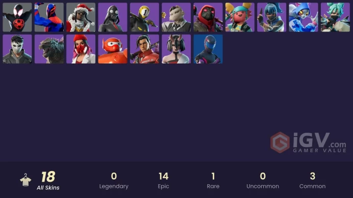 [PC] 18 skins | Spider-Man (Miles Morales) | Spider-Man 2099 | Santa Dogg | Undercover Skye | Yulejacket | 1-Ball | Kendo | Chaos Director