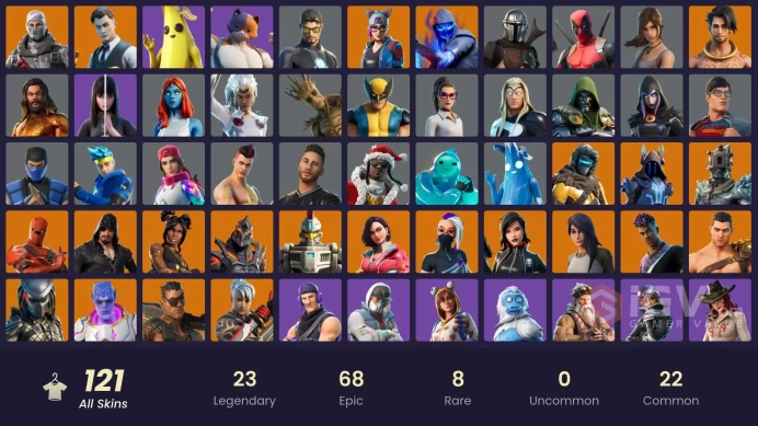 [PC] 121 skins | Blue Team Leader | Gold Midas | Sub Commander | Havoc | The Ice King | Rox | Hybrid | Ruin | Sorana | Ronin | Predator | 1900VB