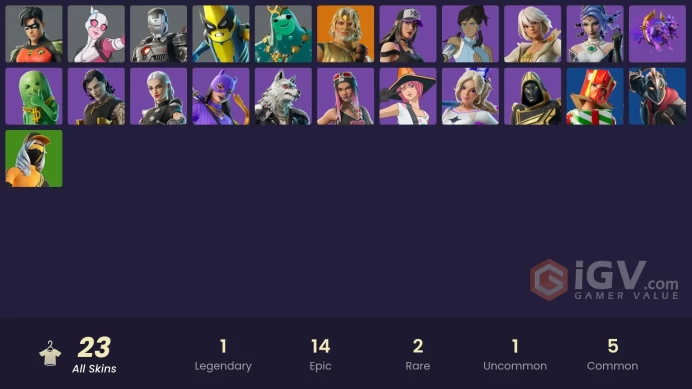 [PC] 23 skins | Zeus | Poseidon | Peelverine | Gwenpool | War Machine | Robin | Fletcher Kane | Joss | Haylee Skye | Big Dill | Korra | Aphrodit