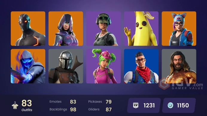 PSN/XBOX/PC- 83 skins | OG STW | Glow | Heron Stance Hero | Merry Mint Axe Trilogy | Point Patroller | Carbon Commando | Sultura | Trailblazer |