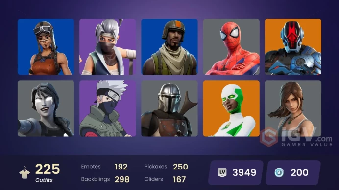  [ALL PLATFORMS] 224 skins | Renegade Raider | Aerial Assault Trooper | Naruto Uzumaki | Nezumi | Renzo the Destroyer | Kymera | FULL ACCESS