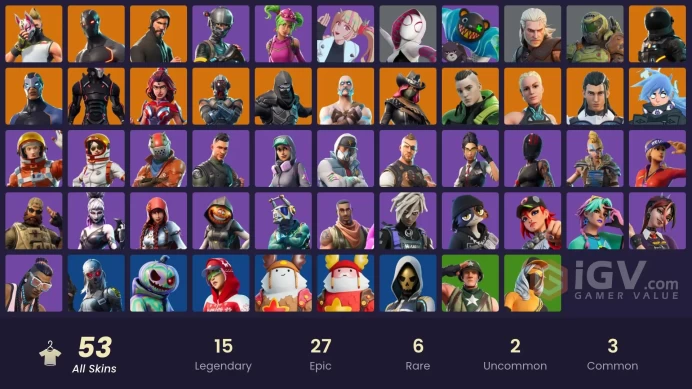 PC/PSN/Xbox/Nintendo 52 skins | The Reaper | Elite Agent | Omega (stage 5) | Valor | Calamity | Ragnarok | The Ageless | Nezumi | The Visitor | 
