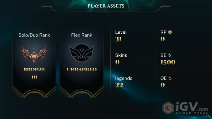 S16 Bronze III (0 LP) | EUW | BE: 1500 | CHAMPS: 22 | Arcane Enemy Jinx | Level: 31 | HANDLEVELED | 45 DAY WARRANTY | GAMES PLAYED: 1
