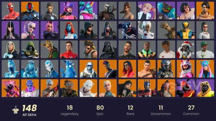 PC/PSN/Xbox/Nintendo 148 skins Leviathan Axe | Vi | Lara Croft | The Foundation | Kado Thorne | Frostbite | Era | Alli | Optimus Prime | Joltara
