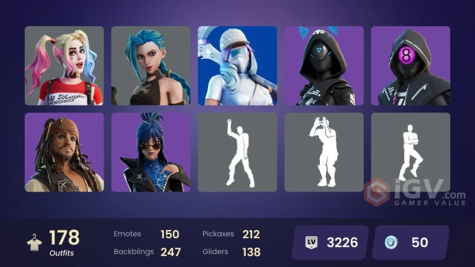 PC/PSN/Xbox/Nintendo 178 skins | Arcane Jinx | Mizuki | Spectra Knight | Kado Thorne | Valeria | Era | Optimus Prime | Omegarok | Peter Griffin 
