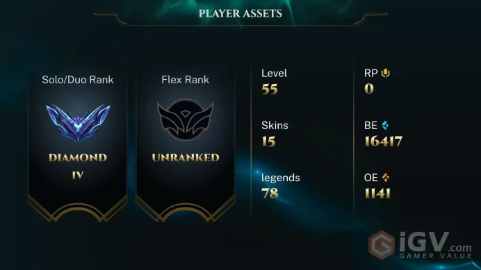 EUW / S16 DIAMOND IV / 78 CHAMPS / 15 SKINS / 21W/10L / 65%+WR / HONOR 5 / CHANGEABLE EMAIL / 5 MIN. 24/7 DELIVERY #L1/102826S23